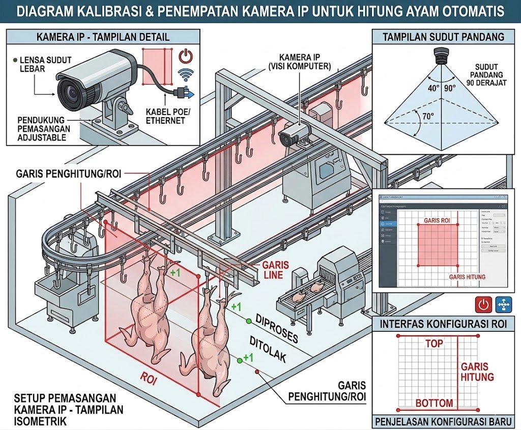 Kamera IP di Atas Jalur Konveyor